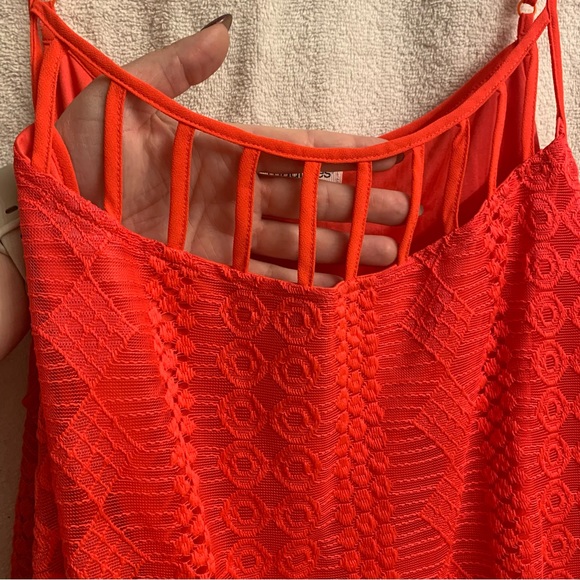 Maurices Coral Lace Tank w Lattice Front | plus size 2 - Picture 3 of 6